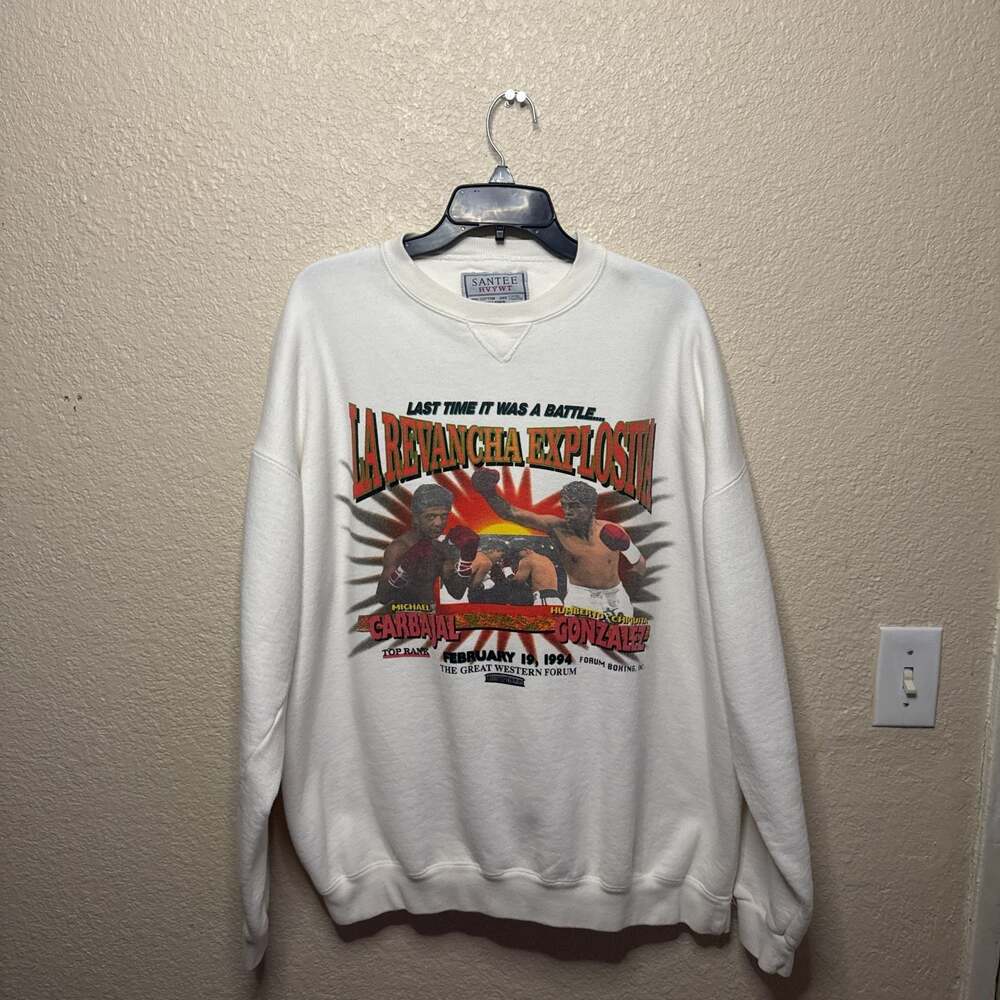 Vintage 1994 Michael Carbajal Humberto Gonzalez Boxing Crewneck Sweatshirt XL